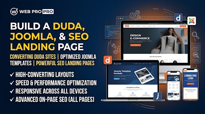 build duda website builder design duda seo landing page joomla template design