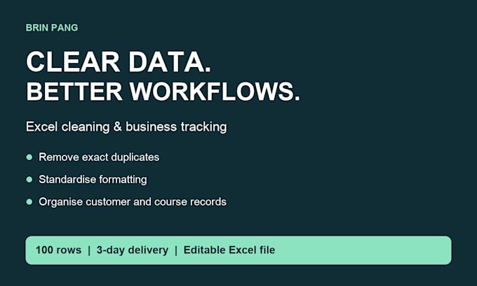 clean and organize your excel data and create a business tracker