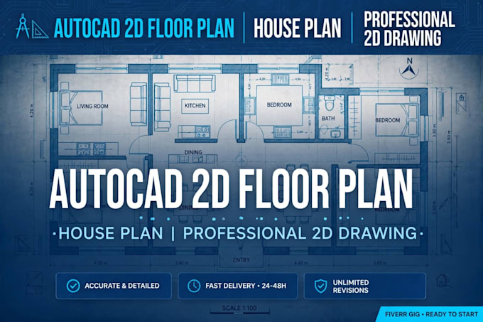 do autocad 2d floor plan, house map and architecture drawing