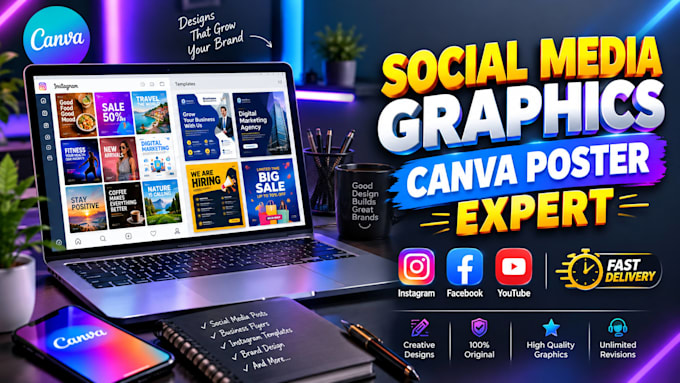 be your expert social media graphics and canva poster designer