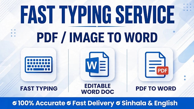 do fast typing, data entry and pdf to word