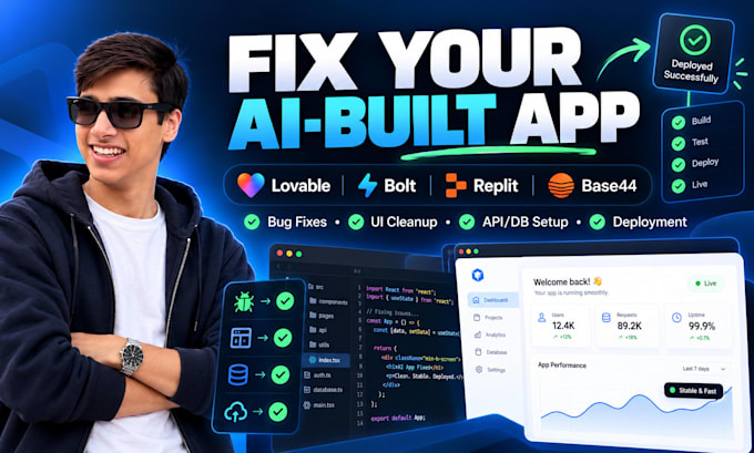 fix and deploy your lovable bolt replit or vibe coded app