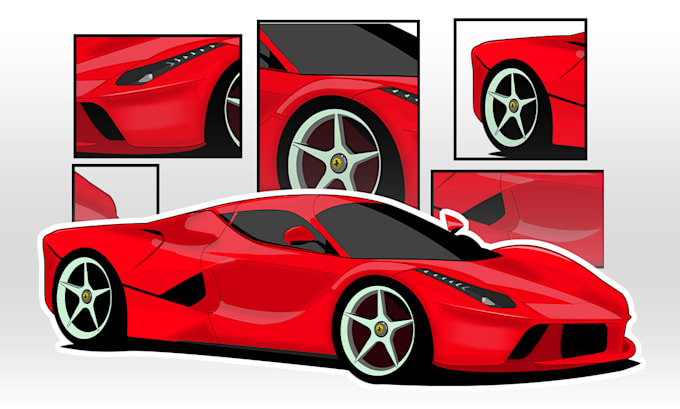 create a detailed custom car vector illustrations
