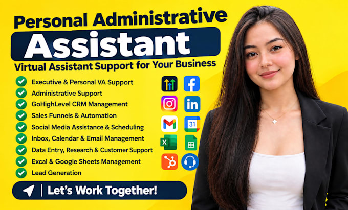 executive assistant ghl virtual assistant personal assistant data entry