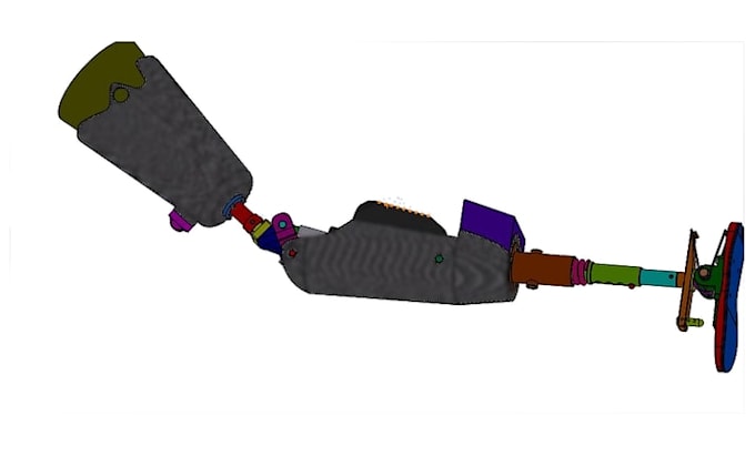 design a bionic leg and mechanical assembly in solidworks