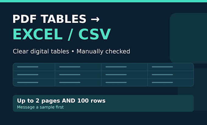 convert clear digital PDF tables to excel or CSV
