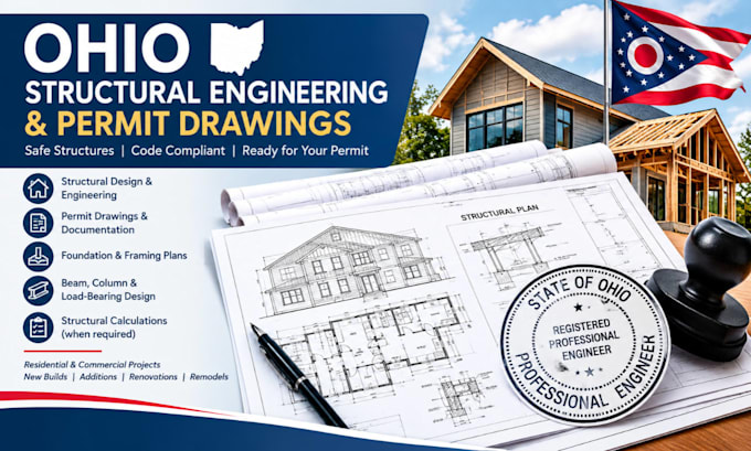 provide ohio stamp, structural engineering and permit drawings