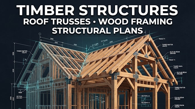 design timber structures, roof trusses, wood framing and structural plans
