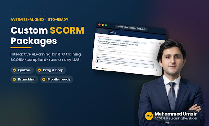 develop scorm compliant elearning course for any lms custom coded