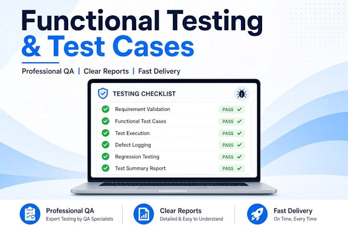 do functional testing and write detailed test cases for your software