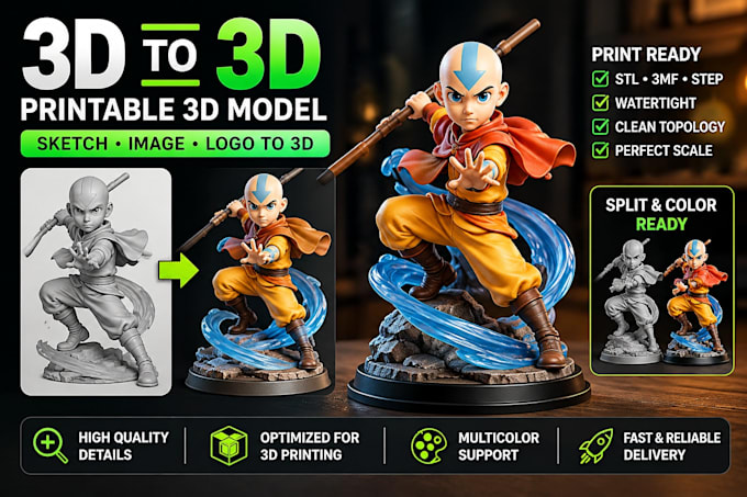 convert stl to 3mf and add colors for 3d printing