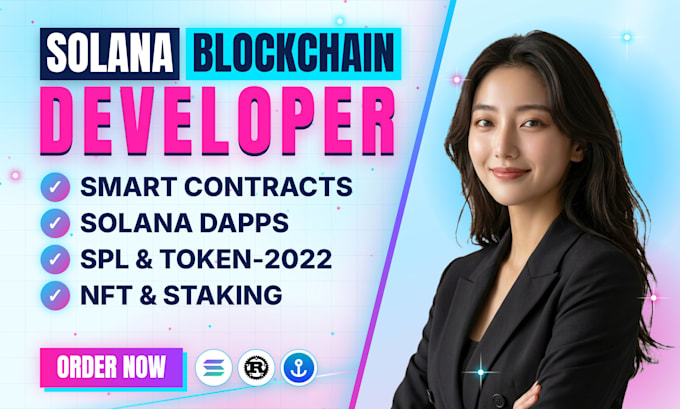 be your solana developer for smart contracts, dapps and spl tokens