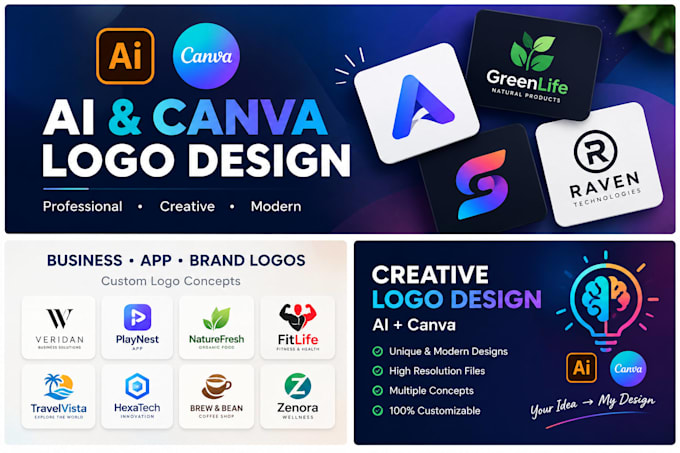 do ai and canva logo design, excel and word
