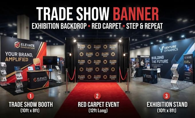 custom red carpet backdrop step and repeat design banner trade show banner event
