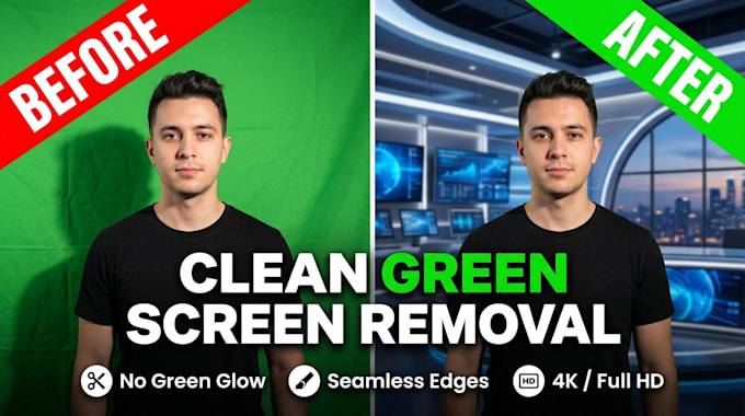 remove green screen, chroma key, and change video background
