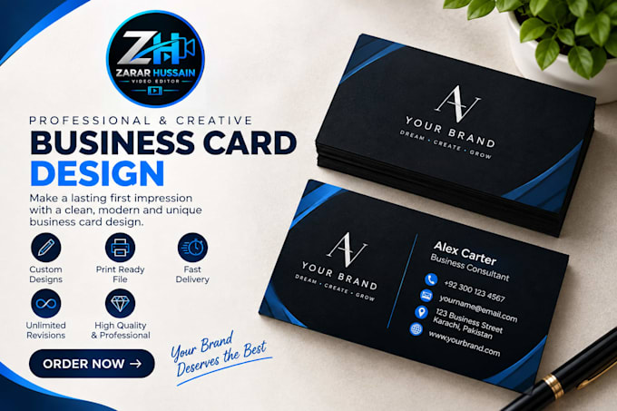 design a modern buisness card for your brand
