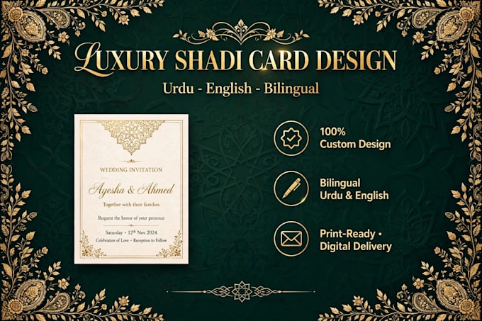 design luxury wedding invitation card and shadi card