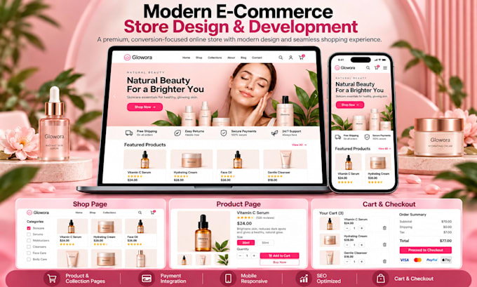 design a modern startup website and e commerce store