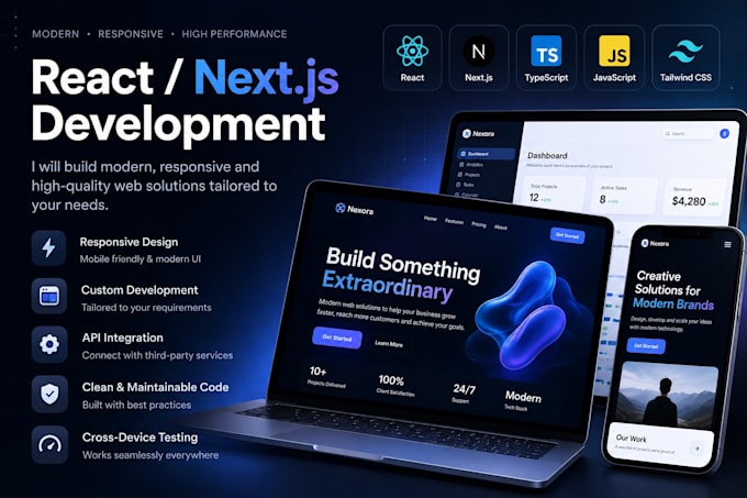 build a responsive react or nextjs website