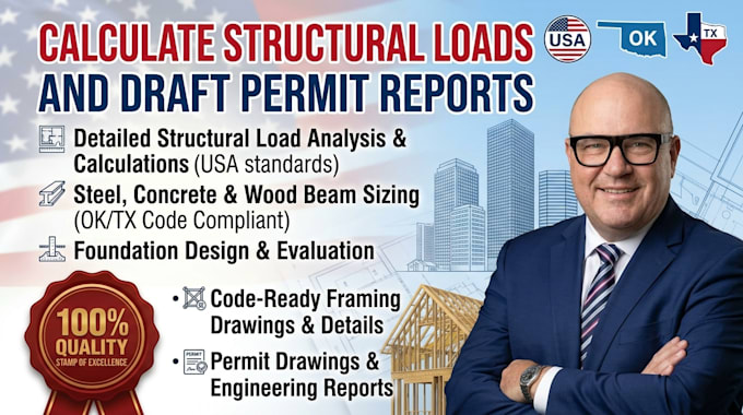 calculate structural load draft permit review report sealed and sign