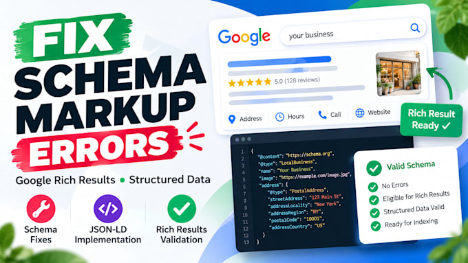 fix google rich results and schema markup errors