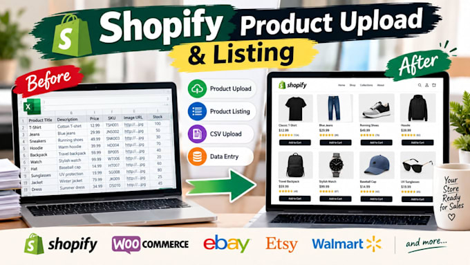 do shopify product upload, product listing, bulk CSV upload, data entry lister