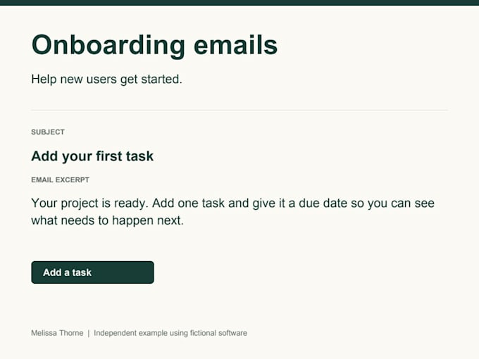 write or edit welcome and onboarding emails for your users
