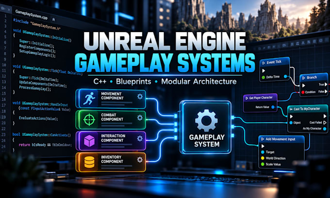develop custom unreal engine cpp gameplay systems