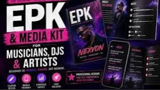 design a clickable epk for musicians, djs and artists