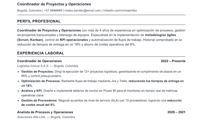 crear tu CV por chat, facil y rapido