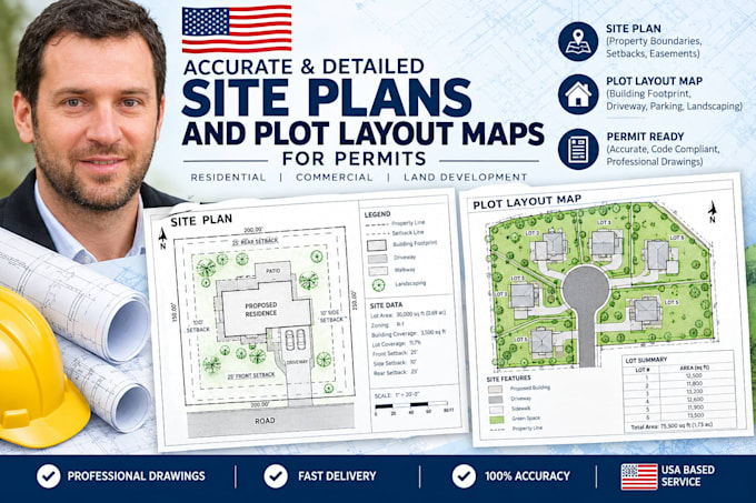 draft accurate site plans and plot layout maps for permits