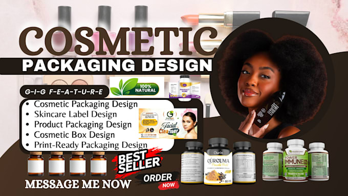 design cosmetic packaging, skincare packaging, labels and product packaging