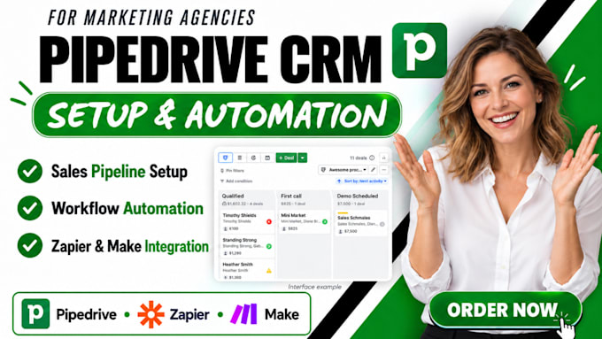 setup pipedrive crm, pipedrive automation, workflow for your agency