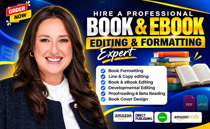 do book editing and formatting, copy edit, proofread and amazon kdp formatting