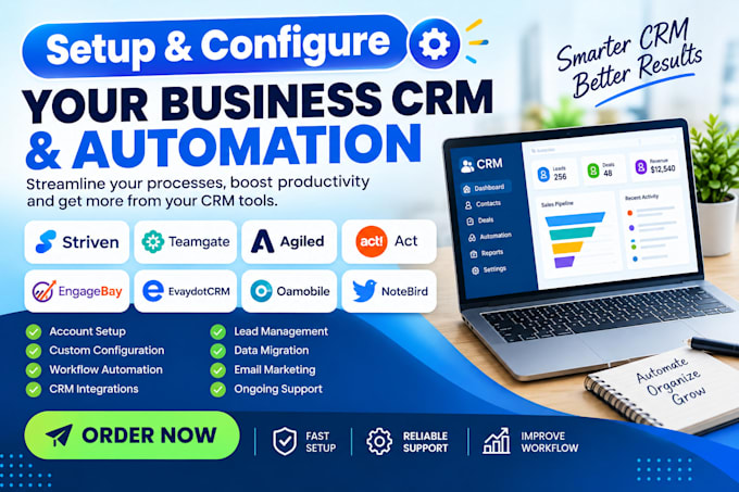 setup striven teamgate agiled act engagebay crm evaydotcrm oamobile notebird