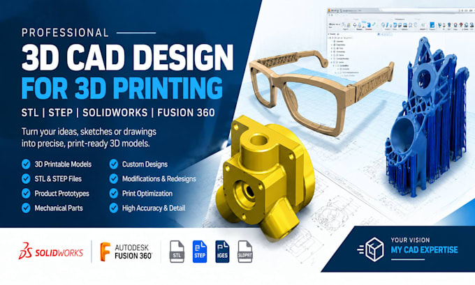 3d printable model design 3d cad modeling and cad for 3d printing