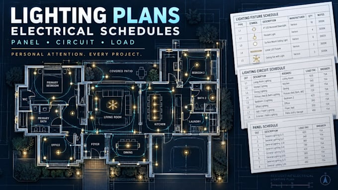 do lighting plans, panel schedules, circuit and load schedules