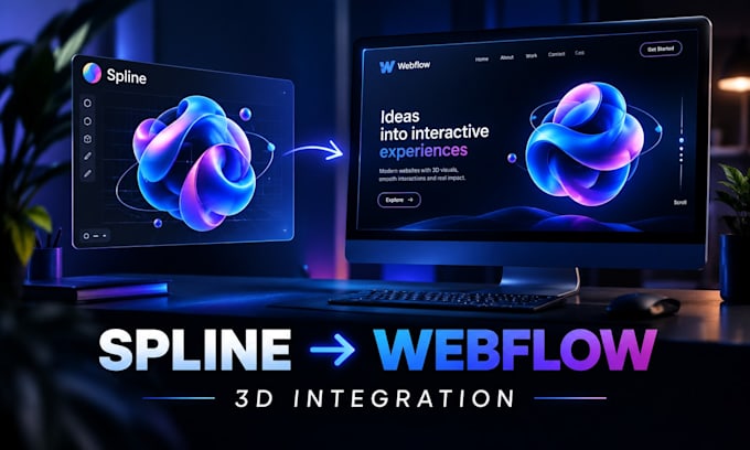integrate your spline 3d model into webflow website