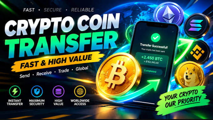 fast generate and send high value crypto coin transfer