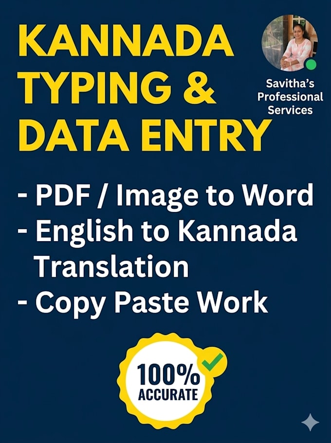do professional kannada typing and data entry
