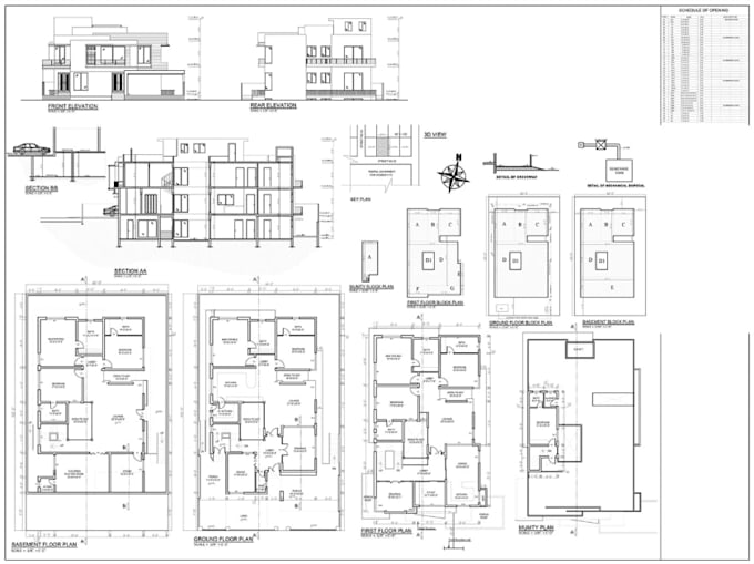 modify uk building construction blueprint,house regulation plan,as built drawing