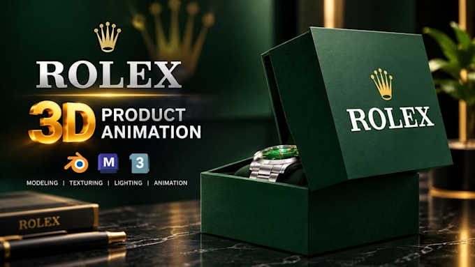 create 3d watch animation, 3d modelling, and 3d product animation