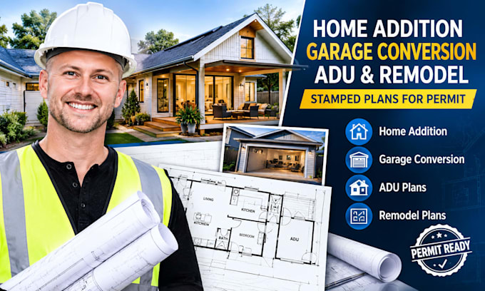 do home addition garage conversion adu and remodel stamped plans for permit