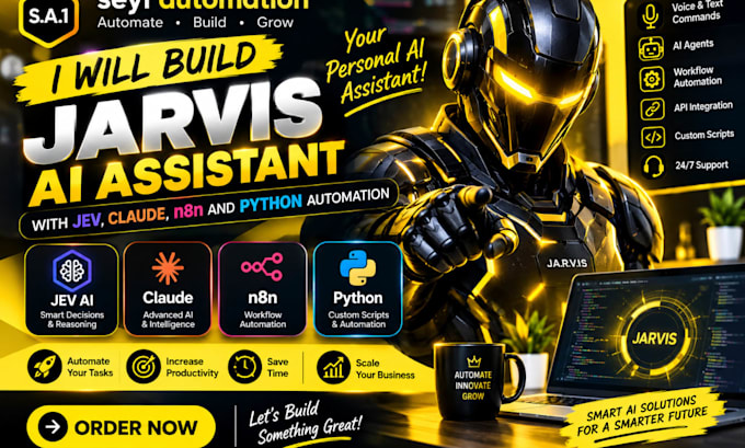 build jarvis ai assistant with jev, claude, n8n and python automation