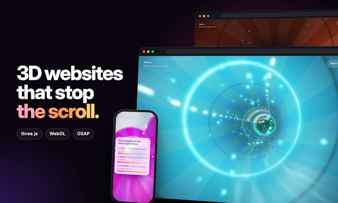 create a 3d website with three js, gsap and scroll animation