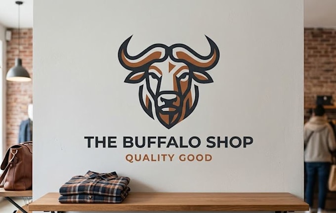 make modern buffalo logo for your shop