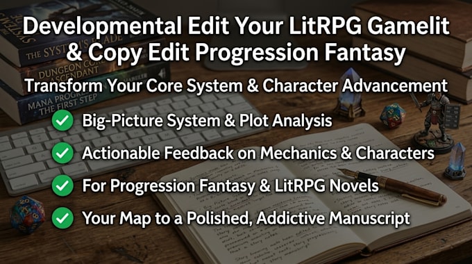 developmental edit your litrpg gamelit copy edit progression fantasy
