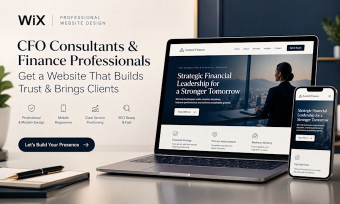 wix website for cfo consultants website design finance professional website