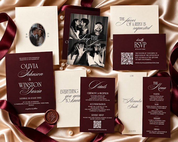 design luxury wedding invitation and wedding reception invitations