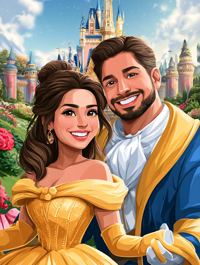 create a disney cartoon illustration